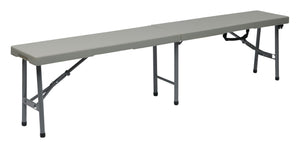 OSP Home Furnishings 6' Folding Bench with Powder Coated Steel Frame and Resin Top for Outdoor Events PC-15F