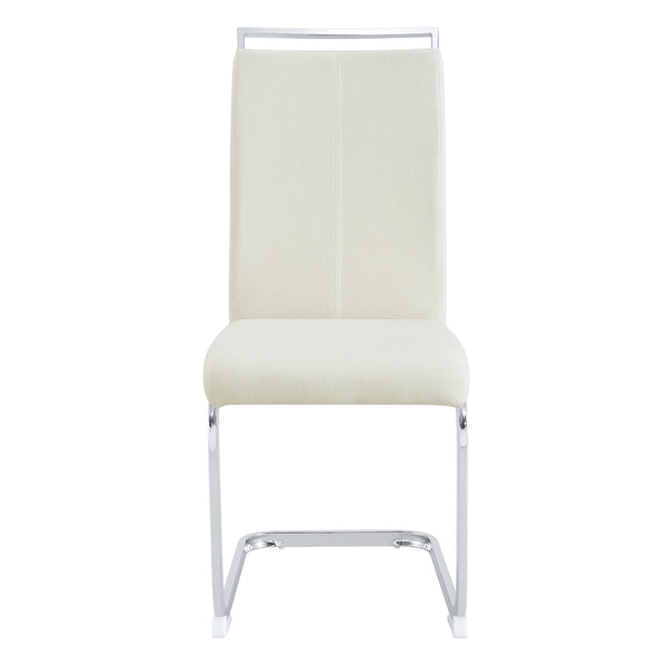 English Elm Luxury Dining Chairs Set Of 4 - Soft Teddy Velvet Fabric With Sleek Silver Legs For Modern Elegance W1151P324773