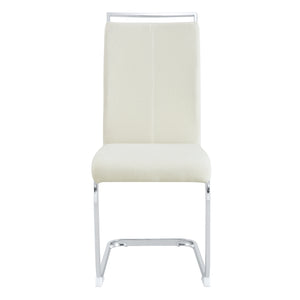 English Elm Luxury Dining Chairs Set Of 2 - Elegant Grainy Fabric & Silver Metal Legs For Stylish Comfort W1151P324770