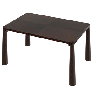 English Elm TREXM 7-Piece Retro Dining Set for 6 with Upholstered Chairs, Diagonal Wood Tabletop Design Espresso ST000142AAP