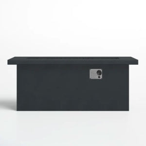 English Elm 24'' Concrete Outdoor Fire Pit Table 50,000 BTU Stainless Steel Burner Lava Rock Compatible Weatherproof Design Charcoal B120P198403