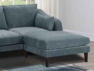 English Elm Gorgeous Mineral Color One Arm Chair Morgan Fabric - Plush Suede-Like Cushion, Wood Legs, Modular Style B011P278577