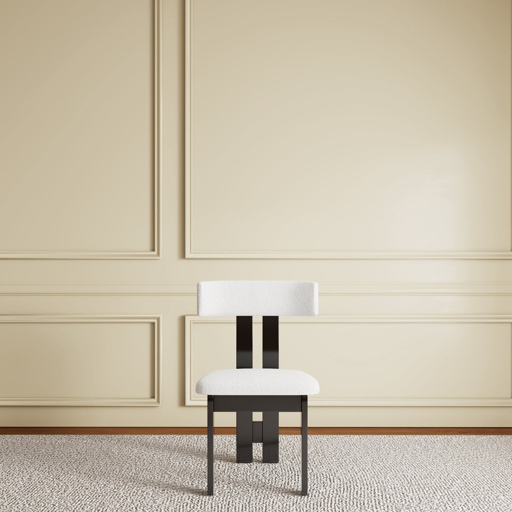 English Elm Set of 2 Plush Velvet Dining Chairs with Solid Wood Frame, Vertical Backrest, Sturdy Modern Comfort and Easy Assembly White W2700P333977