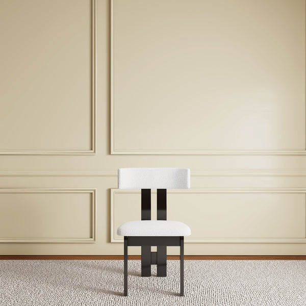 English Elm Set of 2 Plush Velvet Dining Chairs with Solid Wood Frame, Vertical Backrest, Sturdy Modern Comfort and Easy Assembly White W2700P333977