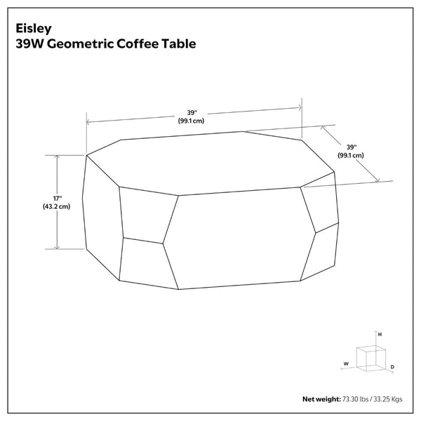 English Elm Eisley Acacia Veneer Coffee Table Geometric Base Walnut Finish Low Profile Living Room B136P429078