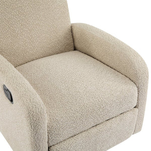 English Elm 360 Swivel Glider Recliner with Solid Wood Base Contemporary Upholstered Lounge Chair Almond N771P363407V