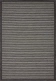 Unique Loom Outdoor Border Checkered Machine Made Border Rug Gray, Black/Gray/Silver 6' 0" x 9' 0"