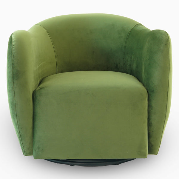 English Elm Ashcroft Furniture - Renee Green Velvet Swivel Chair — Luxurious Ergonomic Seat, Solid Wood Frame, 360° Smooth Rotation B183P281193