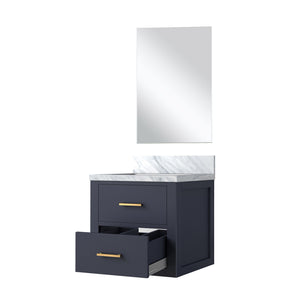 English Elm Blue Single Bath Vanity 20 in W x 18 in D with Acrylic Top, Soft-Close Wood Cabinet & 18 in Mirror B2731S01417