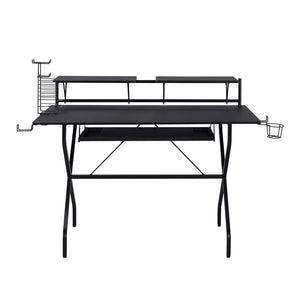 English Elm Rectangular Computer Desk With Spacious Surface, Sliding Keyboard Tray & Sturdy Black Frame B016P311805-GIGA