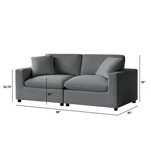 English Elm Caylie Modular 2-Piece Sofa In Charcoal - Luxurious Comfort, Durable Design & Easy Care Upholstery B050S00023