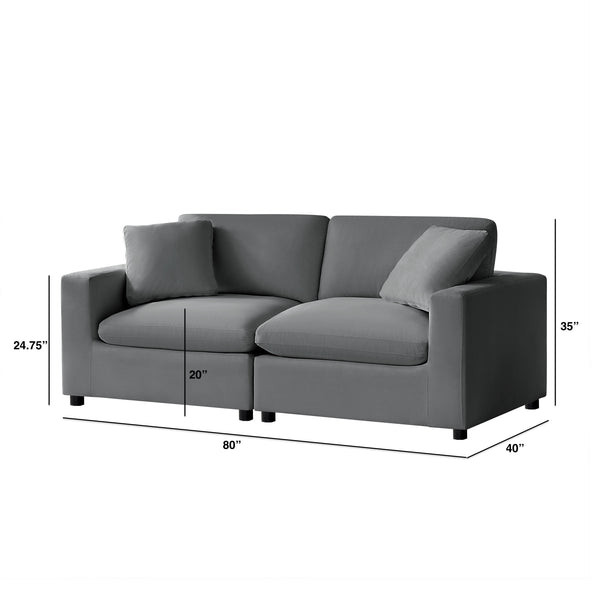 English Elm Caylie Modular 2-Piece Sofa In Charcoal - Luxurious Comfort, Durable Design & Easy Care Upholstery B050S00023