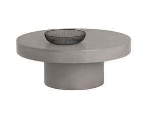 Sunpan Brando Round Coffee Table - Urban Contemporary Design in Natural Concrete for Modern Spaces Grey
