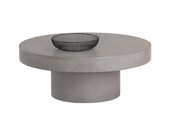 Sunpan Brando Round Coffee Table - Urban Contemporary Design in Natural Concrete for Modern Spaces Grey