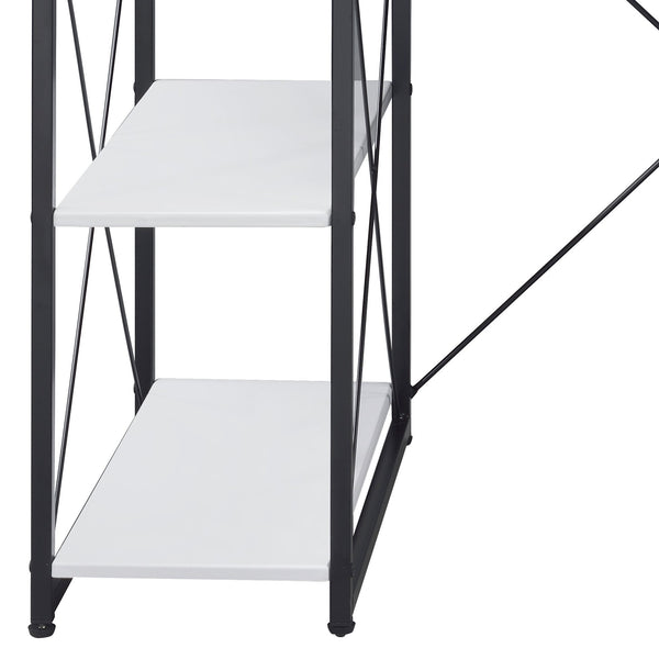 English Elm Amiel Multifunction Writing Desk with Storage Shelves and Drawer, Studio-Ready 47" Wooden Top White 62 L x 27 W x 5 H B2726P251266