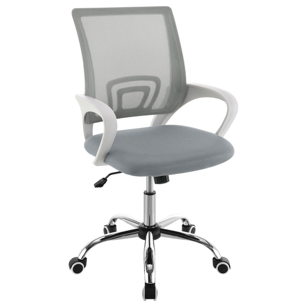 English Elm Anaheim Breathable Mesh Upholstered Office Chair with Chrome Base, Adjustable Height & Arms for Comfort LIGHT GREY B062P299804