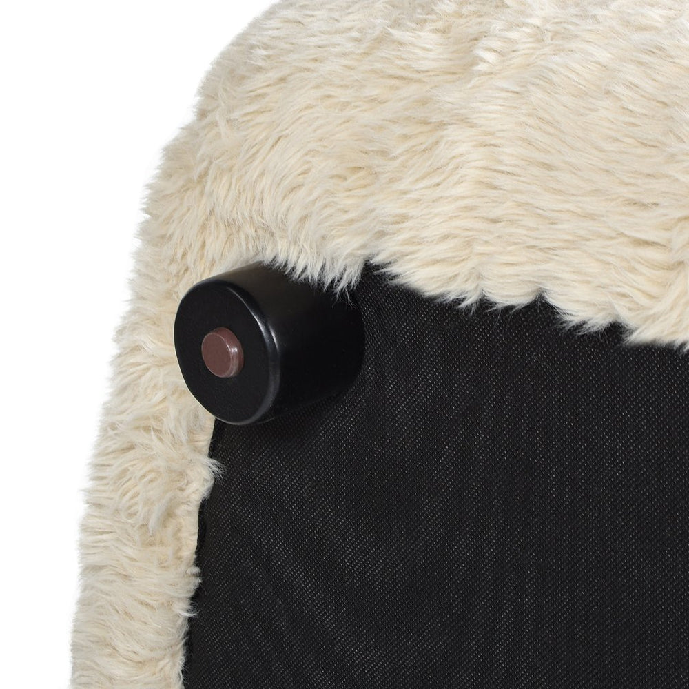 English Elm Jennifer Taylor Home - Summit Overstuffed 49" Faux Mongolian Sheepskin Arm Chair in Cream Beige — Plush Luxury, Cozy Comfort B2719P238348