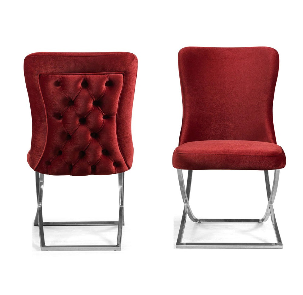 English Elm Primenest Noblesse Collection Elegant Upholstered Dining Chairs - Set Of 2 With Gold Legs B030P304447-GIGA