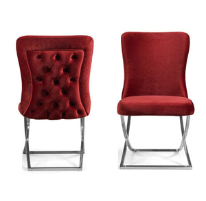 English Elm Primenest Noblesse Collection Elegant Upholstered Dining Chairs - Set Of 2 With Gold Legs B030P304447-GIGA