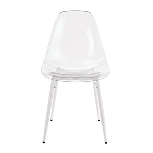 English Elm Dining Chair Set of 4 Ghost Style Acrylic Seat with Slim Metal Legs for Modern Spaces W234P417568
