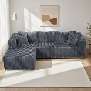 English Elm 105" L-Shaped Modular Compression Sofa - Modern All-Foam, Space-Saving Design For Living Rooms & More W1710S00424