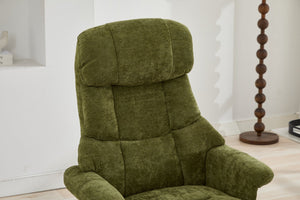 English Elm 069dr-ergonomic Swivel Recliner with Massage Heating Chenille Wingback Lounge Chair Green W527S00011