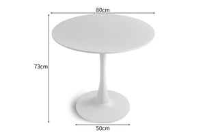 English Elm Round White Pedestal Dining Table 31.5" Tulip Mid-Century Fiberboard Modern Compact Seats 2-4 W2720P204019