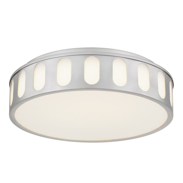 English Elm 15.15-in Warm Brass Dimmable Led Flush Mount for Bedroom Hallway or Entryway Brushed Nickel B370P394548