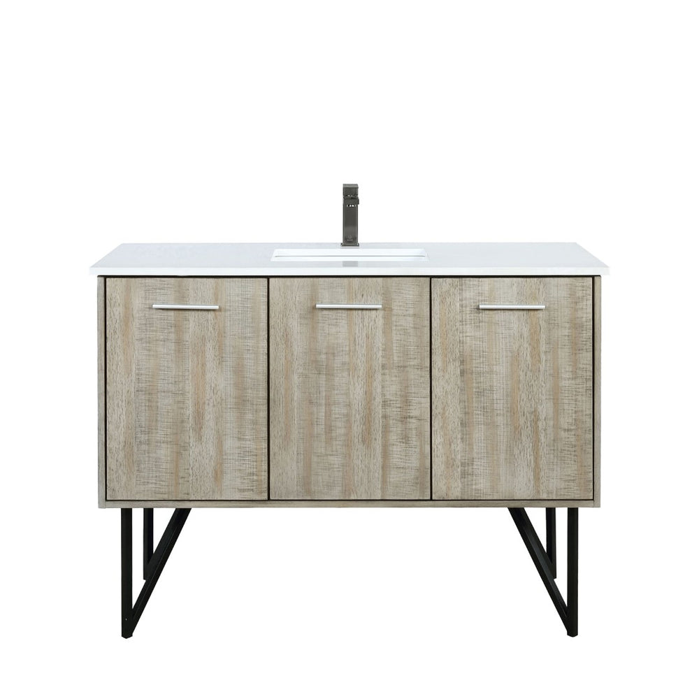 English Elm Rustic Acacia Bath Vanity 48" W X 20" D With Durable Cultured Marble Top & Stylish Gun Metal Faucet Set B2731P259691-GIGA