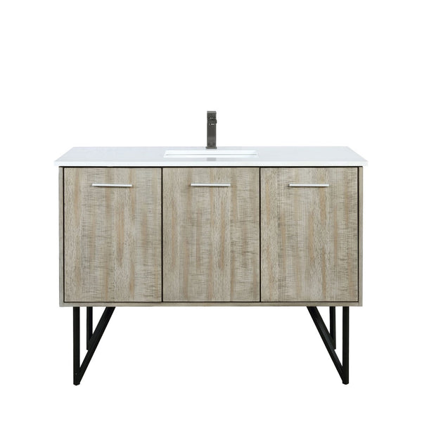English Elm Rustic Acacia Bath Vanity 48" W X 20" D With Durable Cultured Marble Top & Stylish Gun Metal Faucet Set B2731P259691-GIGA