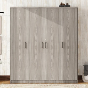 English Elm 4-door Wardrobe with Drawer Gray Mdf Freestanding Bedroom Closet Storage Unit LP006002AAE