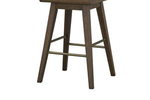 English Elm Latte Swivel Counterstool Set Wood Frame Auto-return Seat for Kitchen Islands Light Brown B2699P469527