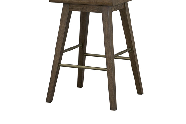 English Elm Latte Swivel Counterstool Set Wood Frame Auto-return Seat for Kitchen Islands Light Brown B2699P469527