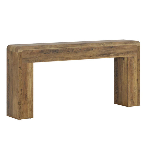 English Elm Coffee Console Table Industrial Metal Frame Vintage Wood Grain 2 Tier Entryway Sofa T3971P447325