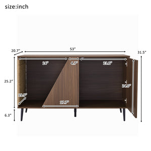 English Elm Cat Furniture Mid-Century Walnut 2‑in‑1 Litter Box Enclosure with Sisal Scratcher & Spring Door Storage N843P254861W