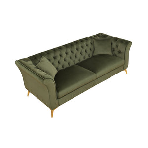 English Elm 102 Inch Linen Modular Sectional Sofa with Hidden Storage and Cloud Cushion Comfort Green W1099S00174