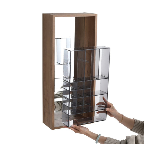 English Elm 12'' 12 Inch Wall Mounted Mirrored Bathroom Cabinet Plywood Build with Removable Organizer Insert W999P470290