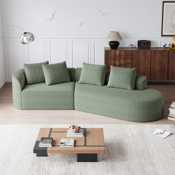 English Elm Modern Oversized Sectional Sofa - 112-Inch Chenille Cloud Couch With Deep Seats & 4 Pillows, No Assembly W834P323322