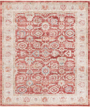 Unique Loom Noble Alexander Machine Made Floral Rug Red, Blue/Gray/Ivory/Olive/Puce/Beige 8' 0" x 10' 0"