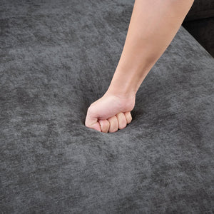 English Elm Sectional Chenille L-Shaped Sofa with Hidden Wooden Storage, Deep 18.9" Seats & Pocket Springs Gray N719S001970E