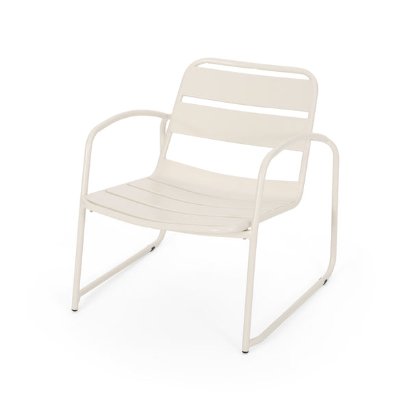English Elm Christopher Knight Home® - CONRAD Chair with Sleek Iron Frame, Comfortable Curved Seat, Durable Outdoor/Indoor Accent Seating Matte White 65197.00WHI