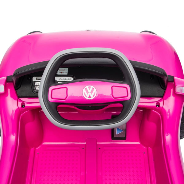 English Elm 12v Licensed Volkswagen Beetle Ride on Car with Remote Control and Suspension for Kids Pink W1578P416240