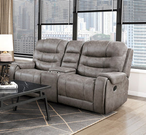 English Elm Modern Dual Reclining Loveseat with Console Pocket Coil Microfiber Living Room Seating B011P228256