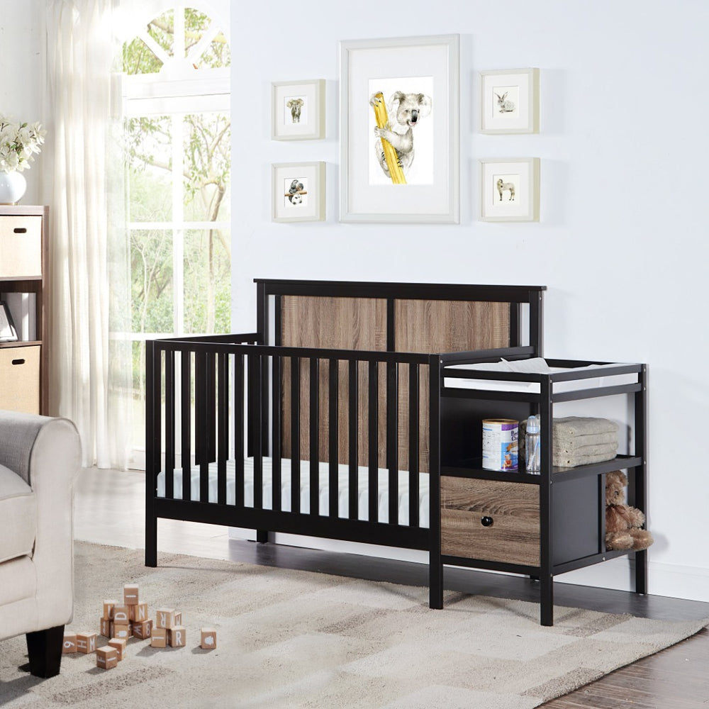 English Elm Connelly Convertible Crib Changer Combo Solid Wood Nursery Furniture Two Tone B022P204836