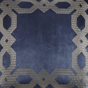 English Elm European Velvet Embroidered Geometric Pillow Sham with Metallic Stitching and Hidden Zipper Closure Navy 9.84 L x 1.72 W x 8.66 H B035128727