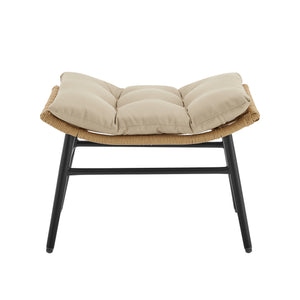 English Elm Benson 3-Piece Lounge Set Cream – Weatherproof PE Rattan, Tufted Cushions, Tempered Glass Table B365P397651