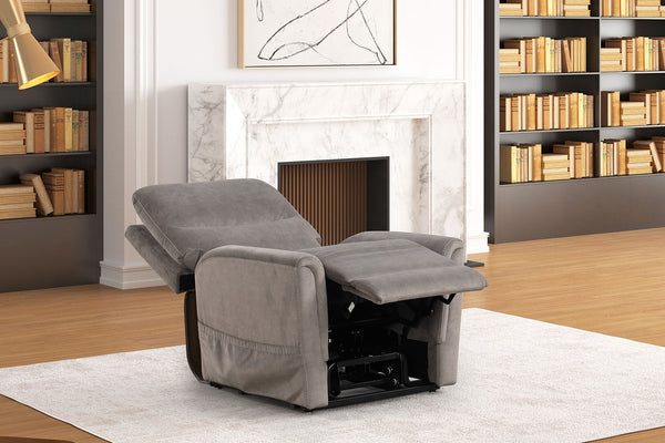 English Elm Contemporary Sandbach Manual Glider Recliner with Padded Track Arms, Smooth Motion, Soft Neutral Fabric Upholstery Gray 31 L x 31 W x 33 H B2741P387665