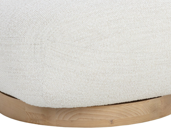 Sunpan Franze Swivel Lounge Chair - Stylish Comfort with Durable Performance Fabric and Blonde Ash Base Merino Pearl