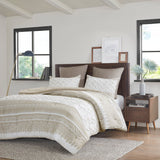 INK+IVY Mila Global Inspired 3 Piece Cotton Comforter Set with Chenille Tufting II10-1125 Taupe