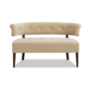 English Elm Jennifer Taylor Home - Jared Mid-Century Tufted Bench Settee in Performance Velvet — Kiln-Dried Frame, Plush Supportive Seating Brown B2719P355287